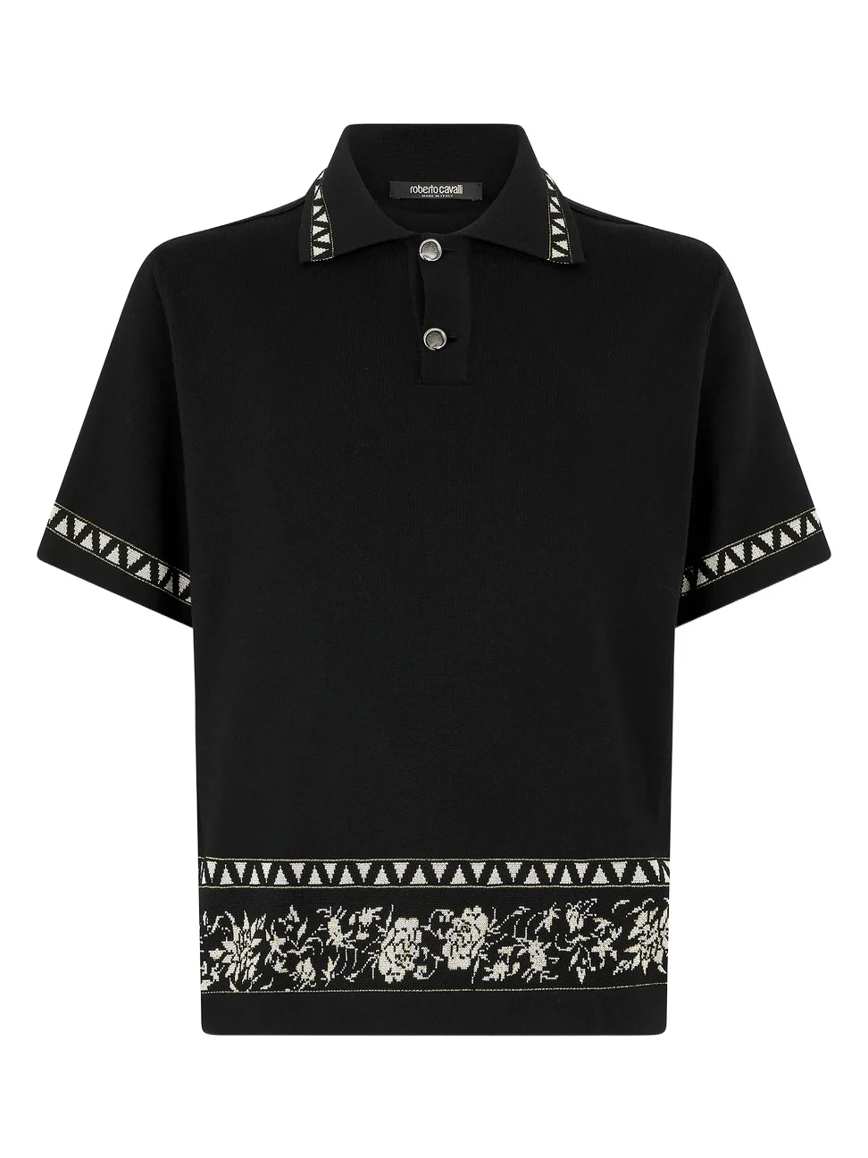 Knitted Polo Shirt With Jacquard Pattern Knitted Polo Shirt With Jacquard Pattern
