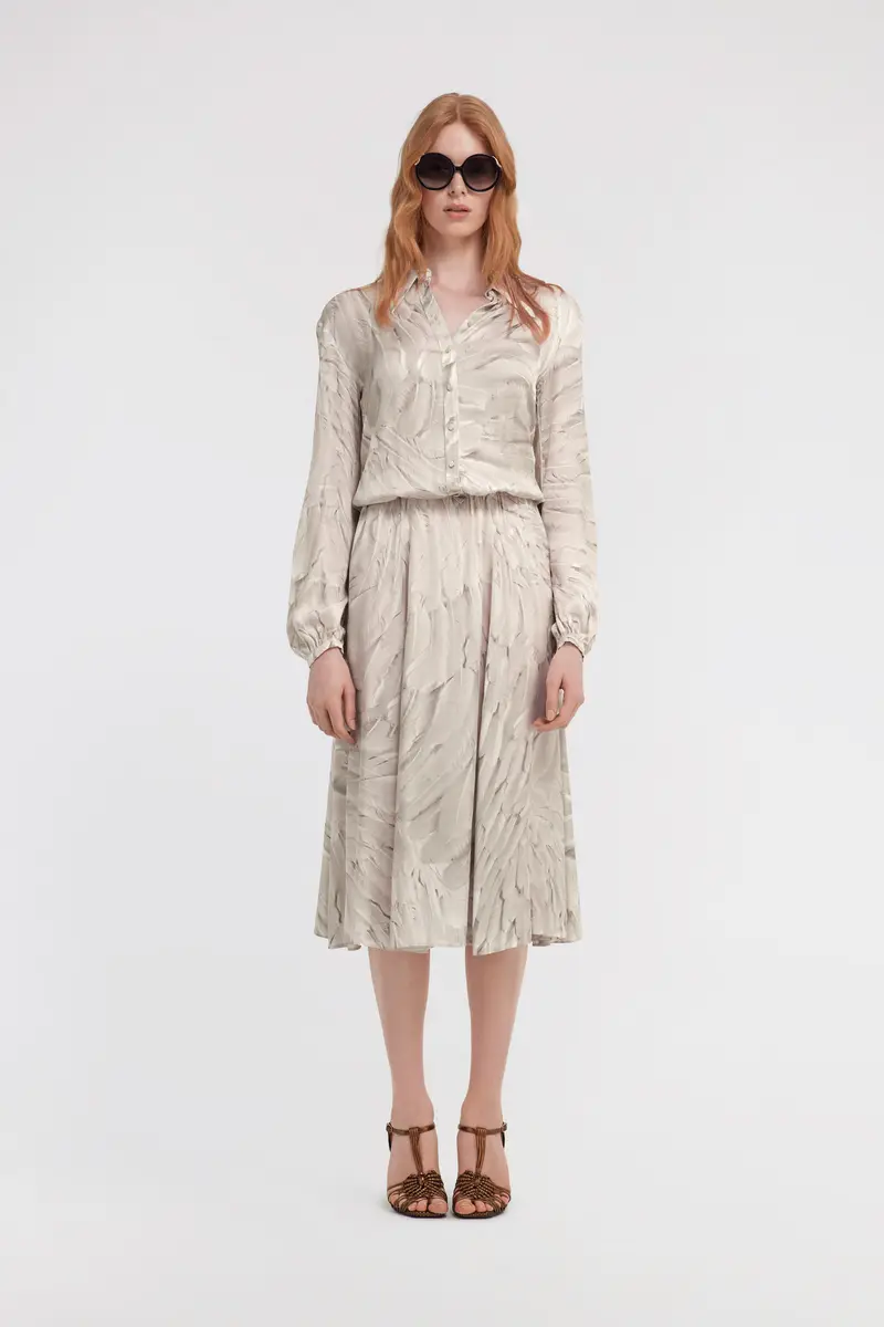 Roberto Cavalli Ice Feathers Print Midi Dress | Thumbnail 2 Roberto Cavalli Ice Feathers Print Midi Dress | Thumbnail 2