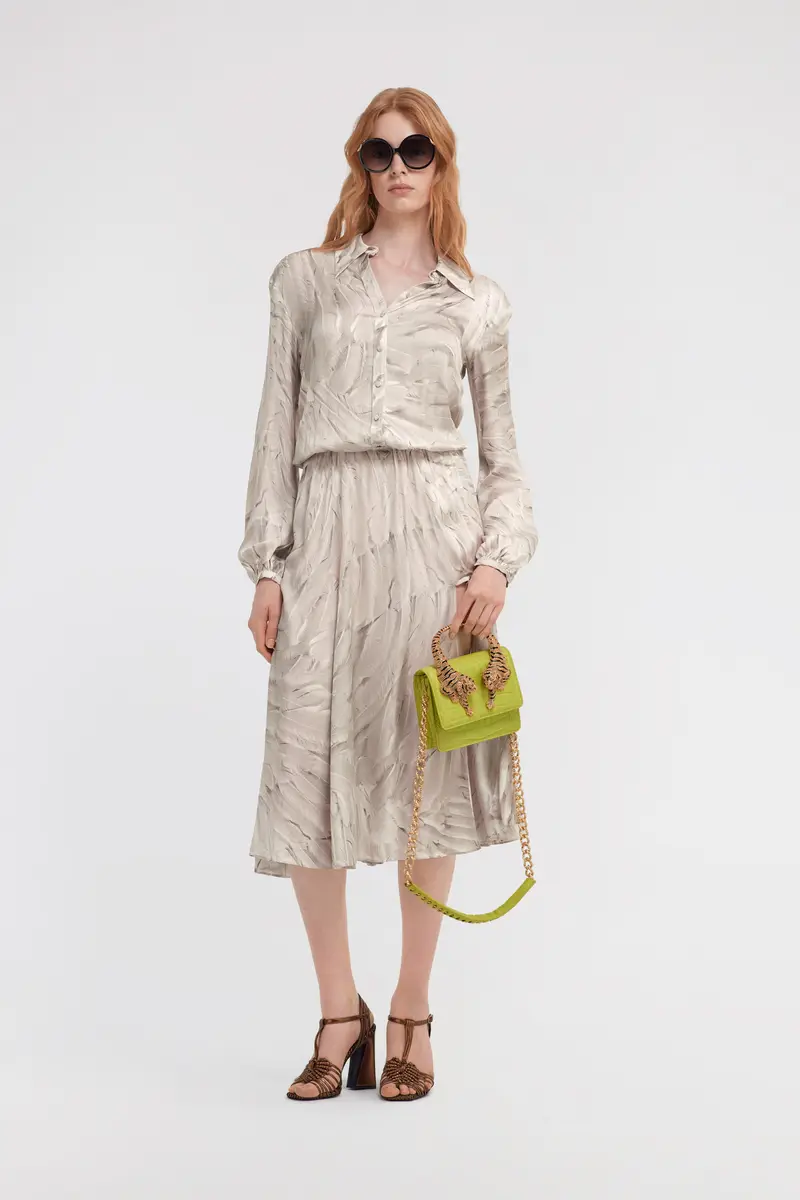 Roberto Cavalli Ice Feathers Print Midi Dress | Thumbnail 5 Roberto Cavalli Ice Feathers Print Midi Dress | Thumbnail 5