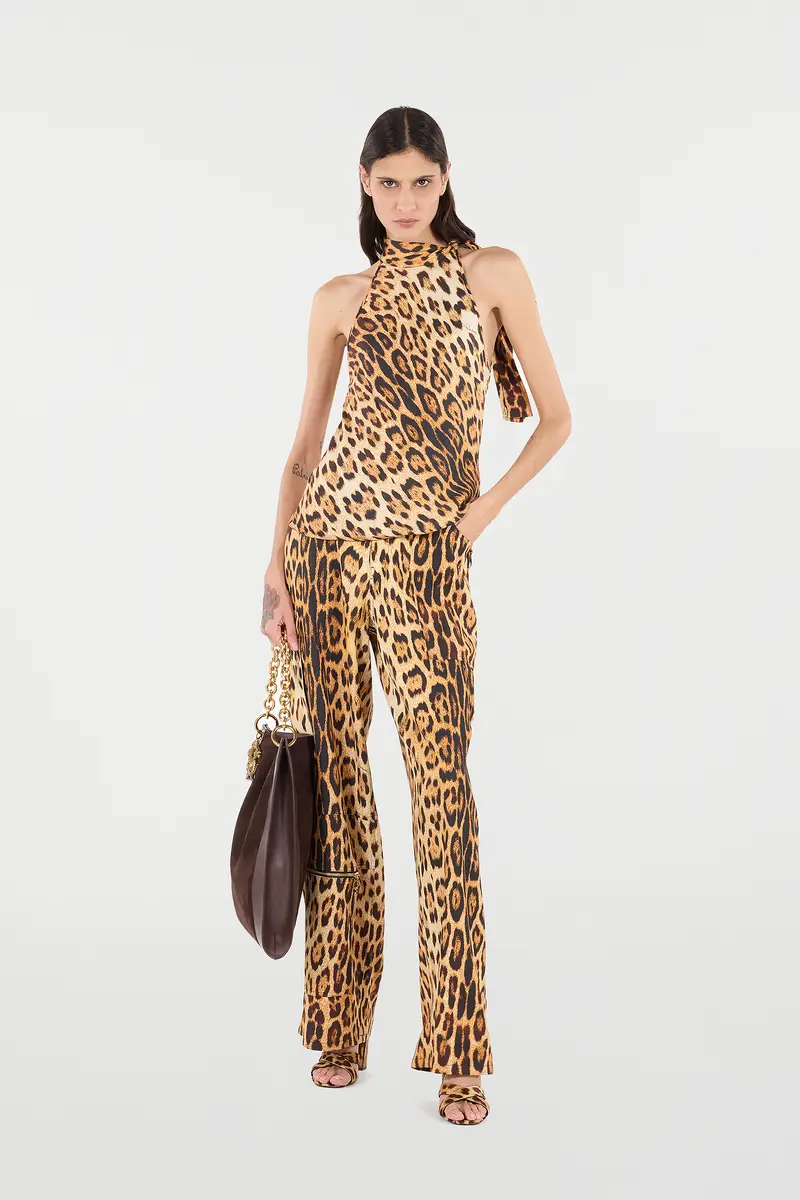 Roberto Cavalli Halterneck Top With Jaguar Skin Print | Thumbnail 7