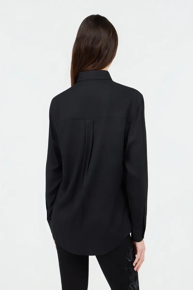 Roberto Cavalli Black Shirt with Embroidered Zebra Motif | Thumbnail 3 Roberto Cavalli Black Shirt with Embroidered Zebra Motif | Thumbnail 3