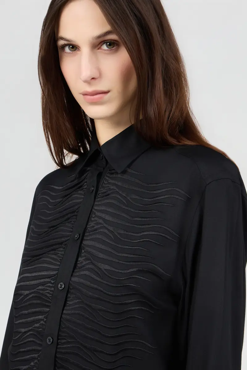 Roberto Cavalli Black Shirt with Embroidered Zebra Motif | Thumbnail 4 Roberto Cavalli Black Shirt with Embroidered Zebra Motif | Thumbnail 4