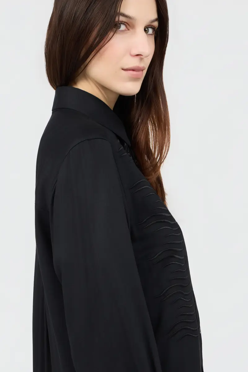 Roberto Cavalli Black Shirt with Embroidered Zebra Motif | Thumbnail 5 Roberto Cavalli Black Shirt with Embroidered Zebra Motif | Thumbnail 5