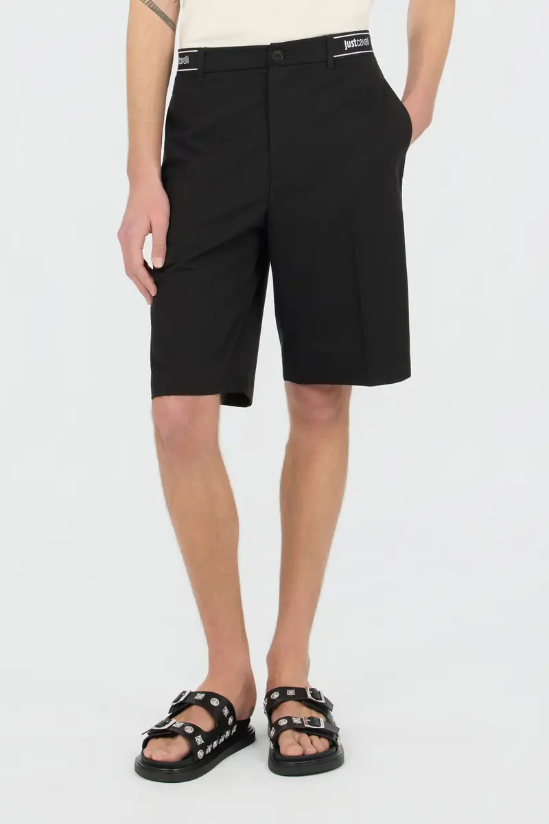 Roberto Cavalli Black Bermuda Shorts With Logo | Thumbnail 2 Roberto Cavalli Black Bermuda Shorts With Logo | Thumbnail 2