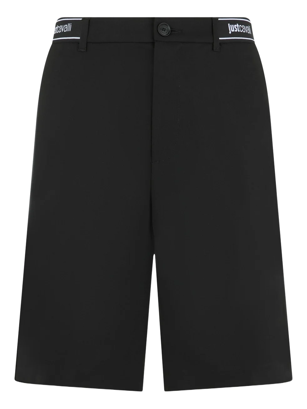 Roberto Cavalli Black Bermuda Shorts With Logo