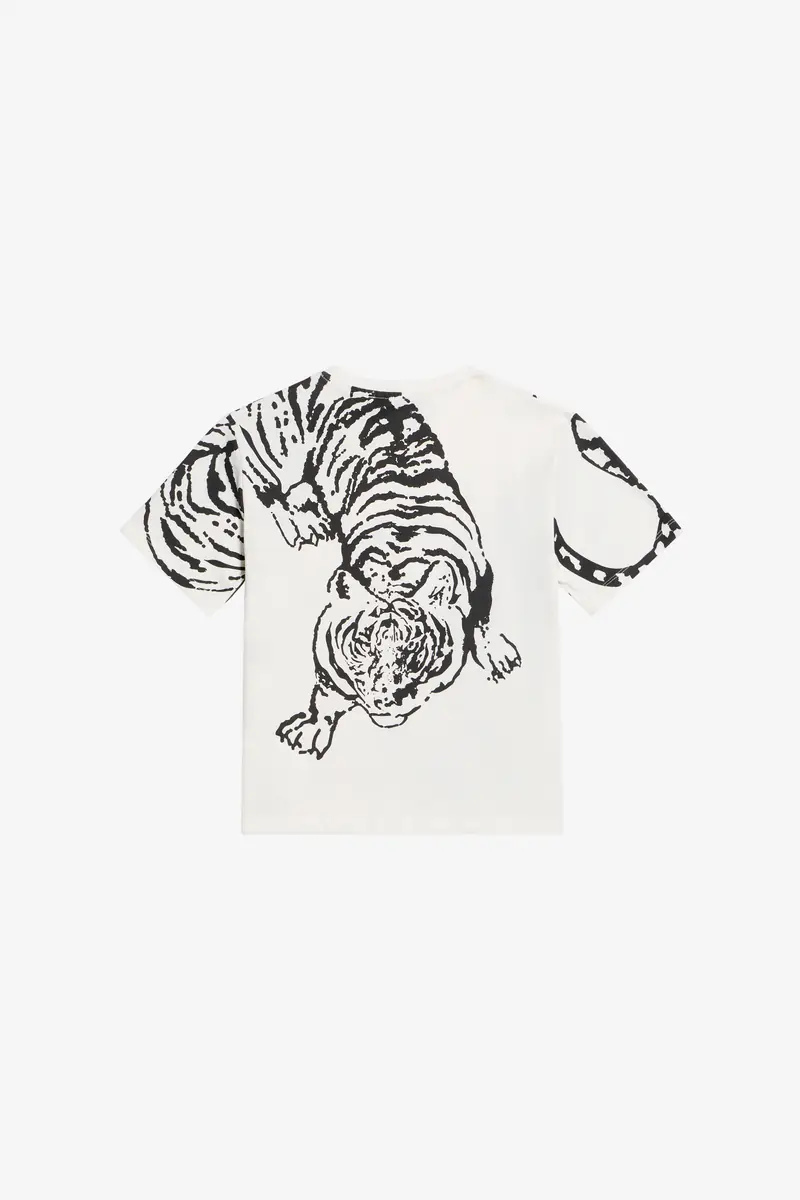 Roberto Cavalli White T-Shirt With Tiger Print and Logo | Thumbnail 2 Roberto Cavalli White T-Shirt With Tiger Print and Logo | Thumbnail 2