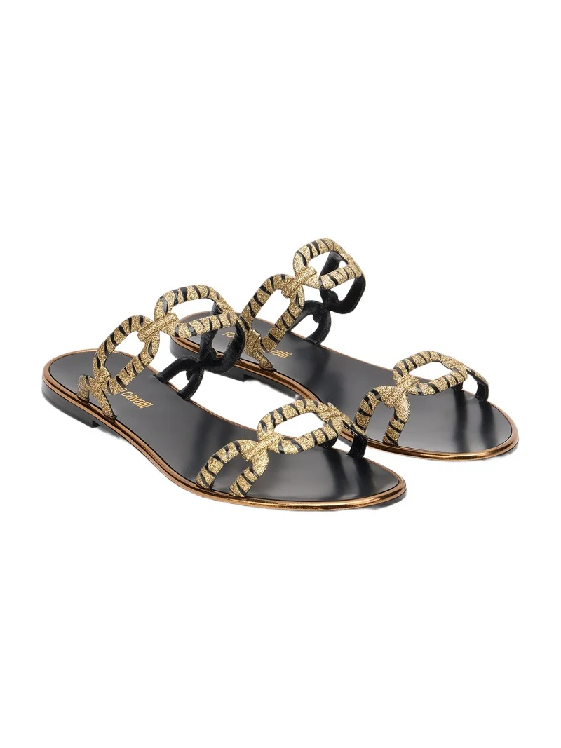 Gold And Black Sandals Gold And Black Sandals