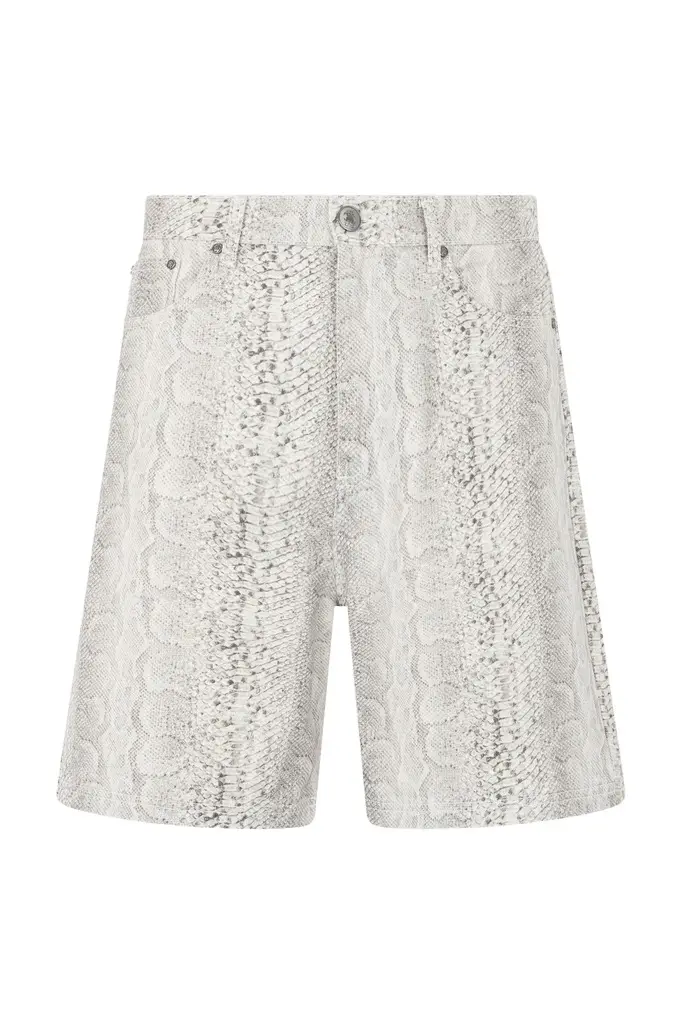 Roberto Cavalli Snakeskin Print Denim Shorts | Image 1 Roberto Cavalli Snakeskin Print Denim Shorts | Image 1