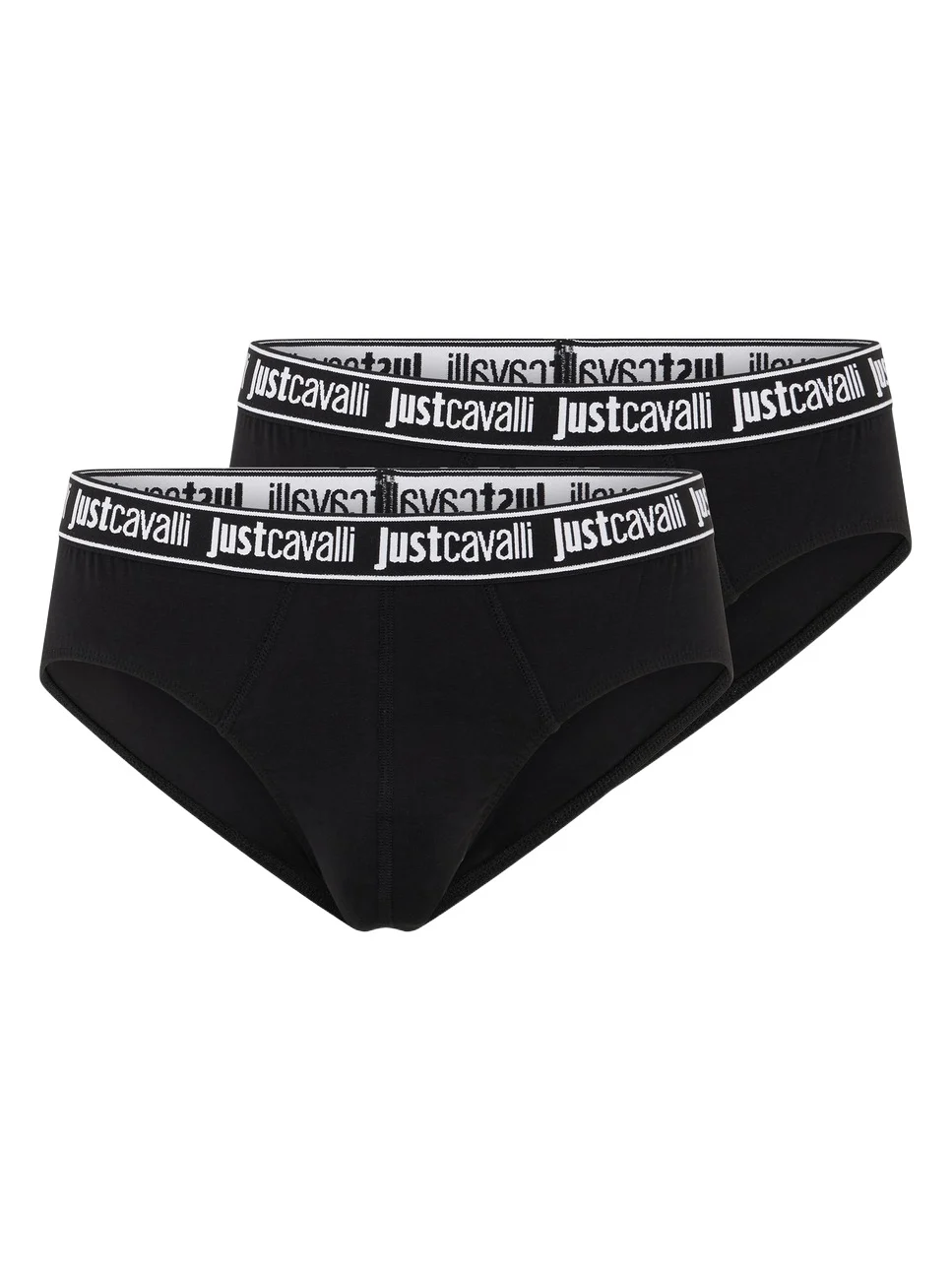 Roberto Cavalli Black Logo Waistband Briefs Two-Pack
