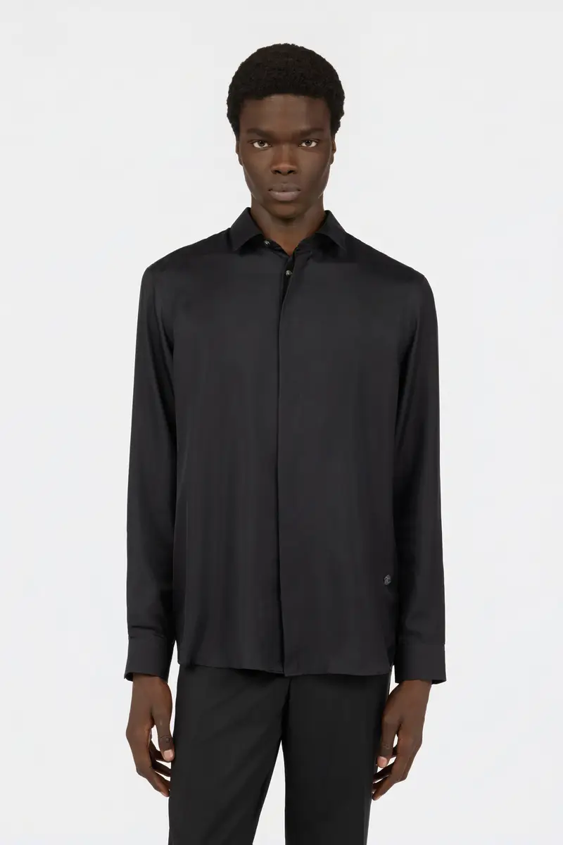 Roberto Cavalli Black Silk Shirt | Thumbnail 2 Roberto Cavalli Black Silk Shirt | Thumbnail 2