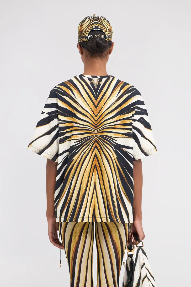 Roberto Cavalli Ray Of Gold Print T-Shirt | Thumbnail 3