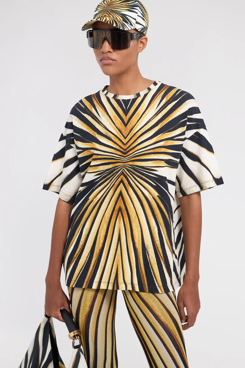 Roberto Cavalli Ray Of Gold Print T-Shirt | Thumbnail 4