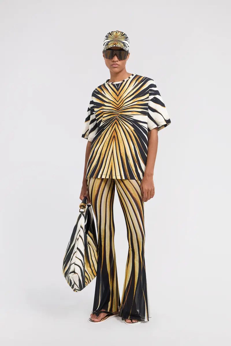 Roberto Cavalli Ray Of Gold Print T-Shirt | Thumbnail 5