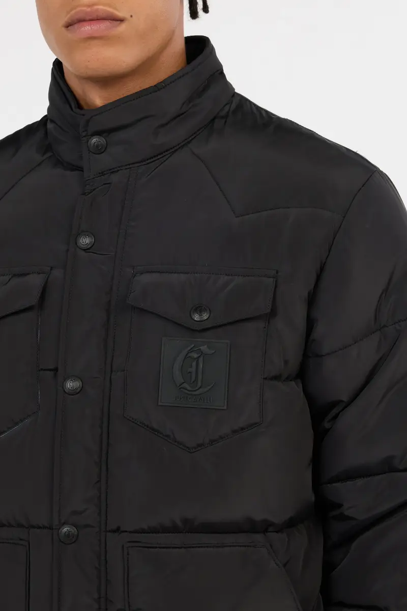Roberto Cavalli Black Puffer Jacket with Monogram JC | Thumbnail 4