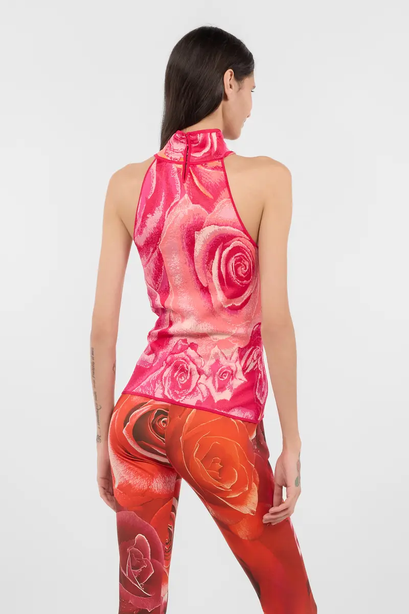 Roberto Cavalli Top With Garden Rose Print | Thumbnail 3 Roberto Cavalli Top With Garden Rose Print | Thumbnail 3
