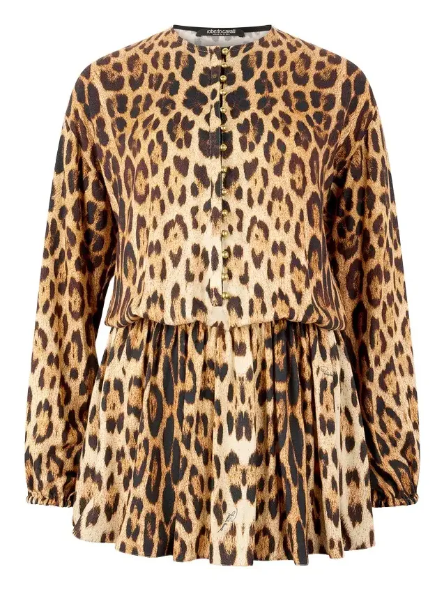 Short Dress With Jaguar Skin Print