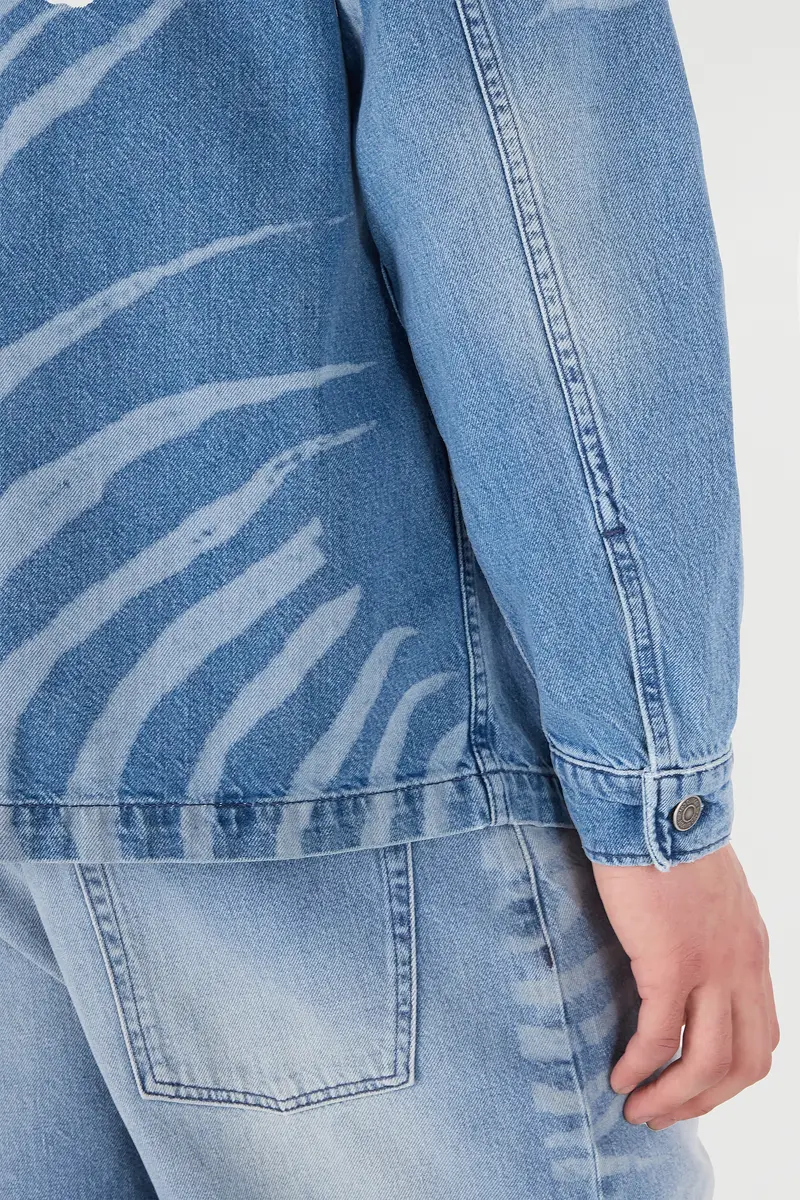 Roberto Cavalli Denim Shirt With Tiger Skin Print | Thumbnail 6 Roberto Cavalli Denim Shirt With Tiger Skin Print | Thumbnail 6