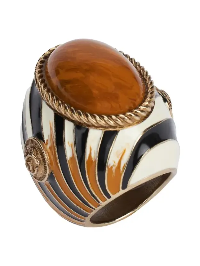 Roberto Cavalli Enameled Metal Ring