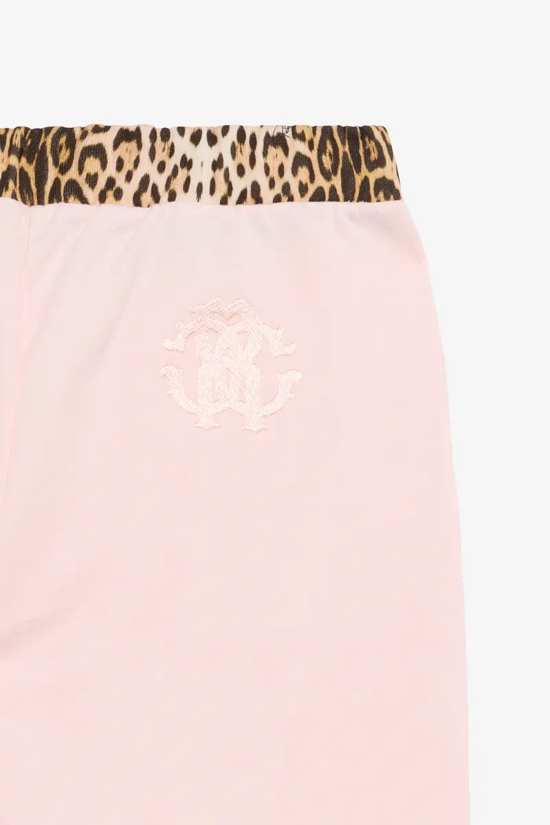 Roberto Cavalli Pink Joggers With Leopard Waistband | Thumbnail 4 Roberto Cavalli Pink Joggers With Leopard Waistband | Thumbnail 4