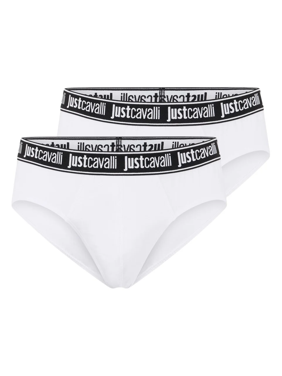 Roberto Cavalli White Cotton Briefs With Logo Waistband