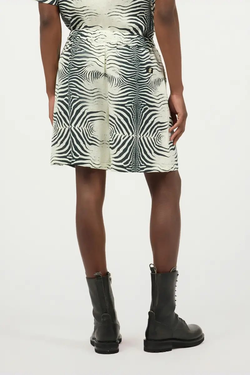 Roberto Cavalli Linen Bermuda Shorts With Mini Zebra Print | Thumbnail 3