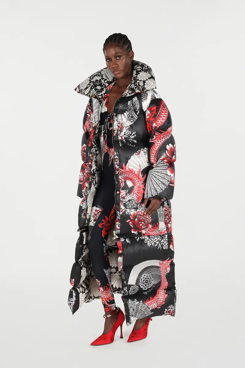 Roberto Cavalli Down Jacket With All-Over Print And Removable Lower Insert | Thumbnail 7 Roberto Cavalli Down Jacket With All-Over Print And Removable Lower Insert | Thumbnail 7