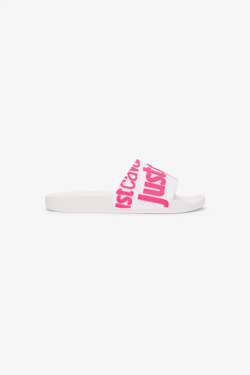 Roberto Cavalli White Slip-On Slides | Thumbnail 2 Roberto Cavalli White Slip-On Slides | Thumbnail 2