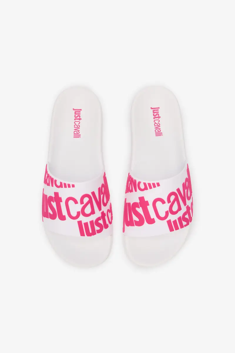 Roberto Cavalli White Slip-On Slides | Thumbnail 4 Roberto Cavalli White Slip-On Slides | Thumbnail 4