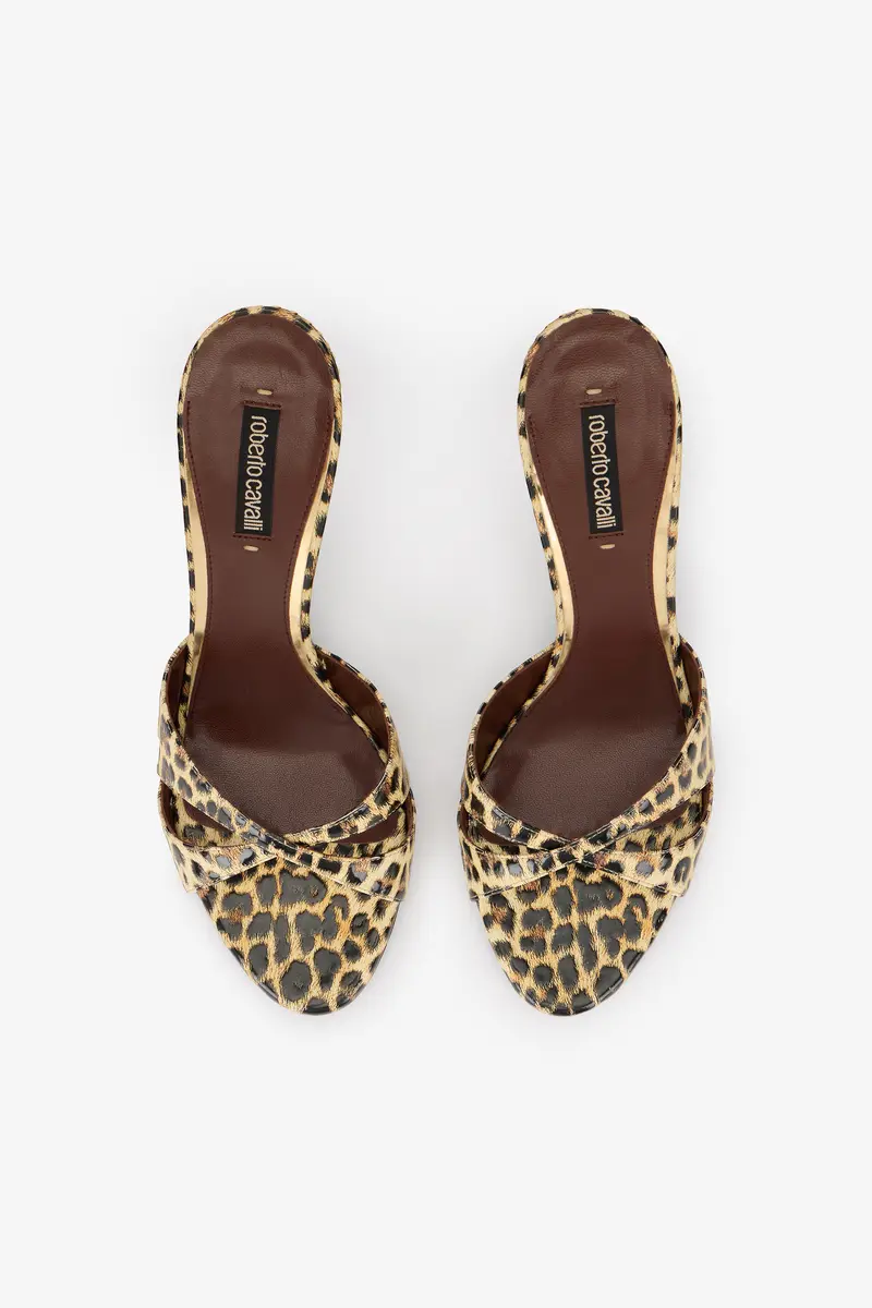 Roberto Cavalli Leather Sandals with Leopard Print | Thumbnail 6 Roberto Cavalli Leather Sandals with Leopard Print | Thumbnail 6