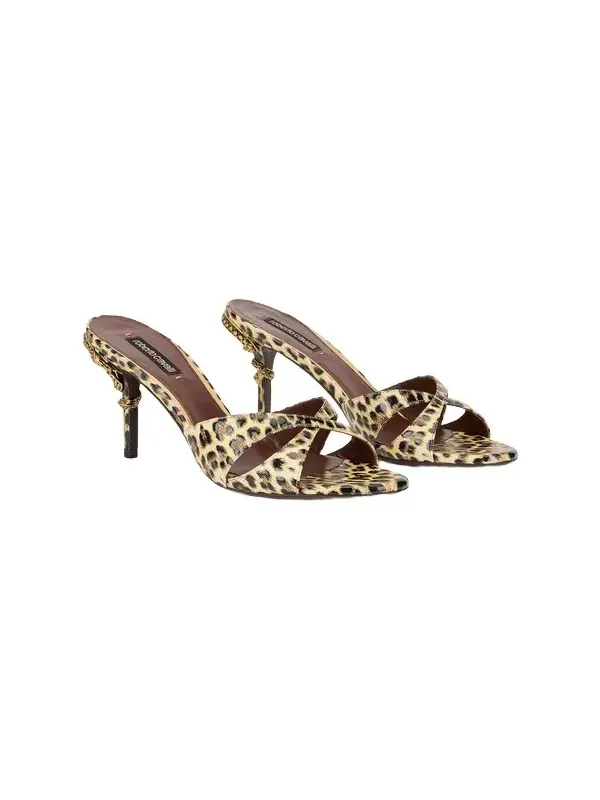 Leather Sandals with Leopard Print Leather Sandals with Leopard Print