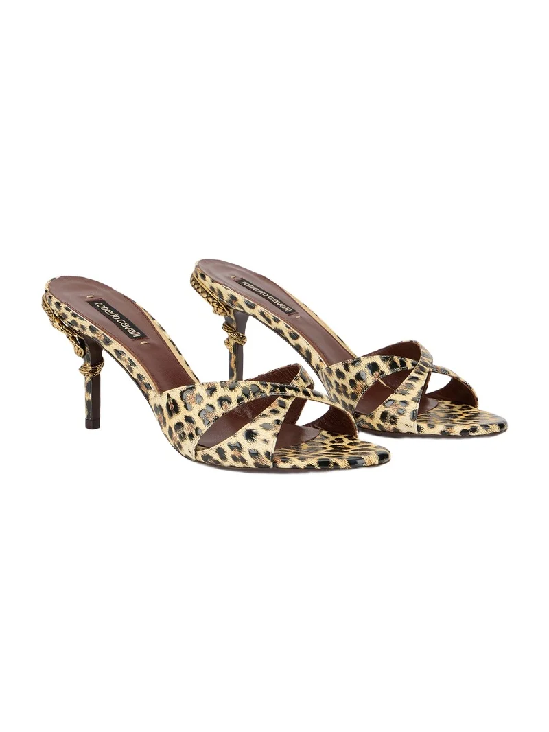 Leather Sandals with Leopard Print Leather Sandals with Leopard Print