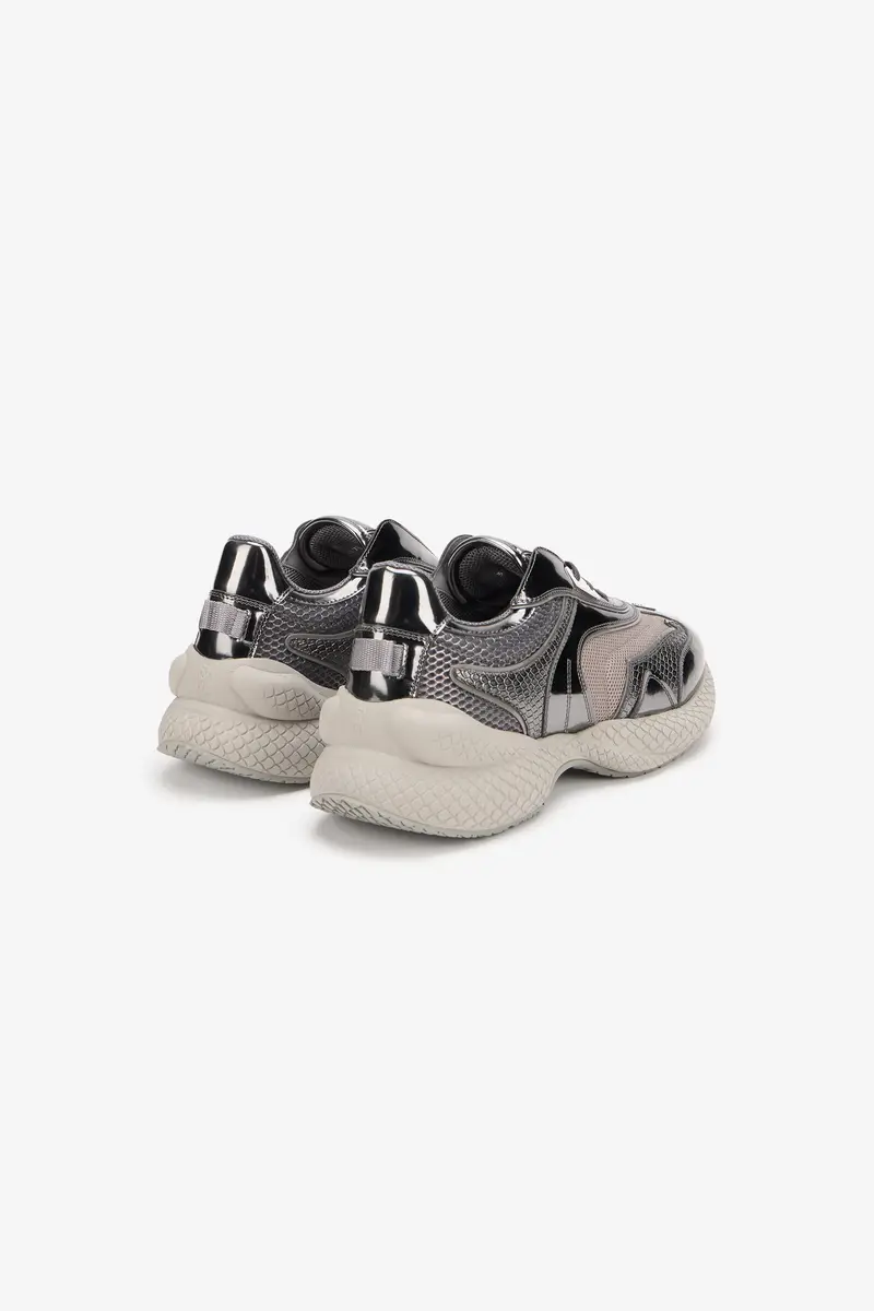 Roberto Cavalli Silver Leather Chunky Sneaker | Thumbnail 3 Roberto Cavalli Silver Leather Chunky Sneaker | Thumbnail 3