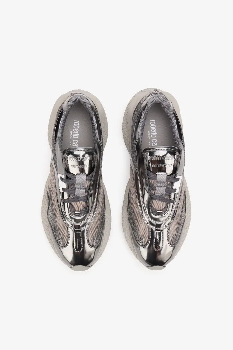 Roberto Cavalli Silver Leather Chunky Sneaker | Thumbnail 4 Roberto Cavalli Silver Leather Chunky Sneaker | Thumbnail 4
