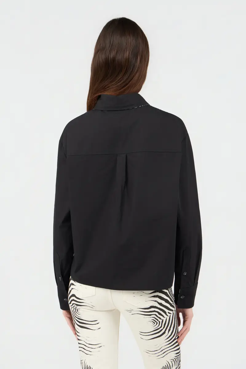 Roberto Cavalli Black Shirt With Contrast Stitching | Thumbnail 3 Roberto Cavalli Black Shirt With Contrast Stitching | Thumbnail 3