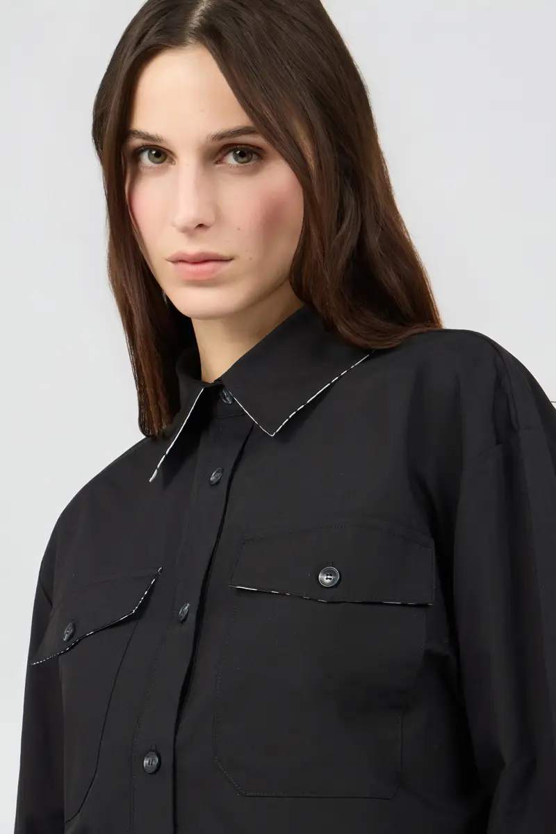 Roberto Cavalli Black Shirt With Contrast Stitching | Thumbnail 5 Roberto Cavalli Black Shirt With Contrast Stitching | Thumbnail 5