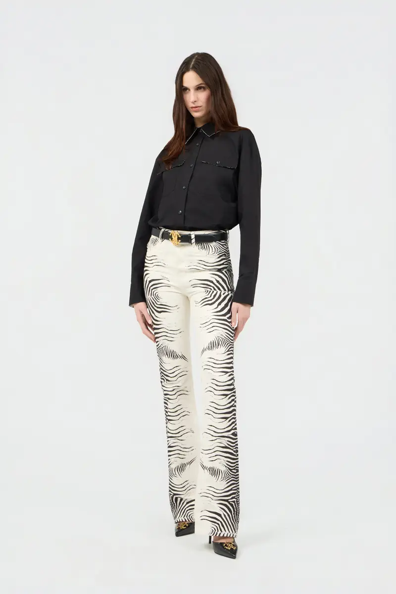 Roberto Cavalli Black Shirt With Contrast Stitching | Thumbnail 6 Roberto Cavalli Black Shirt With Contrast Stitching | Thumbnail 6