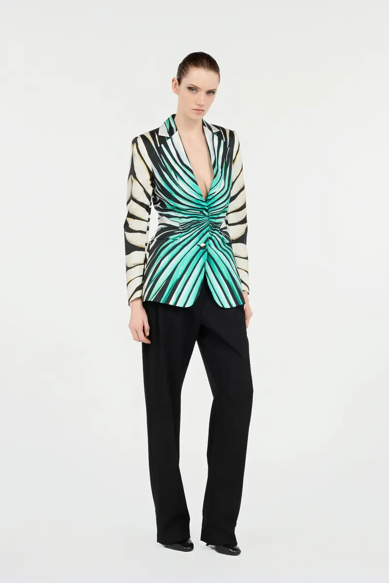 Roberto Cavalli Ray Of Sea Print Silk Jacket | Thumbnail 2 Roberto Cavalli Ray Of Sea Print Silk Jacket | Thumbnail 2