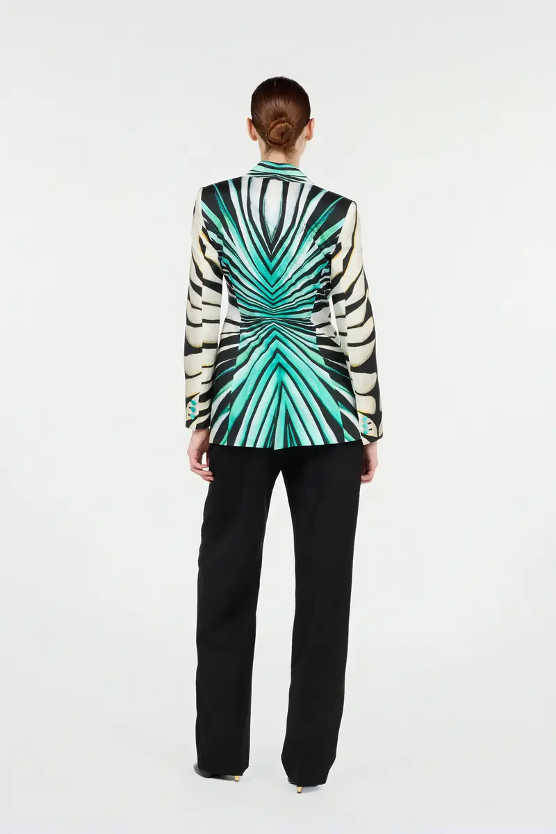 Roberto Cavalli Ray Of Sea Print Silk Jacket | Thumbnail 3 Roberto Cavalli Ray Of Sea Print Silk Jacket | Thumbnail 3