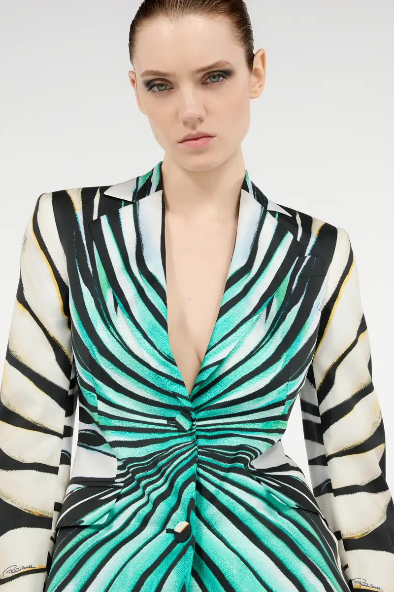 Roberto Cavalli Ray Of Sea Print Silk Jacket | Thumbnail 5 Roberto Cavalli Ray Of Sea Print Silk Jacket | Thumbnail 5