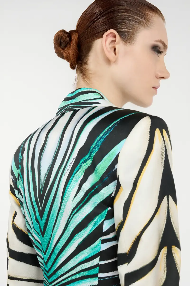 Roberto Cavalli Ray Of Sea Print Silk Jacket | Thumbnail 6 Roberto Cavalli Ray Of Sea Print Silk Jacket | Thumbnail 6