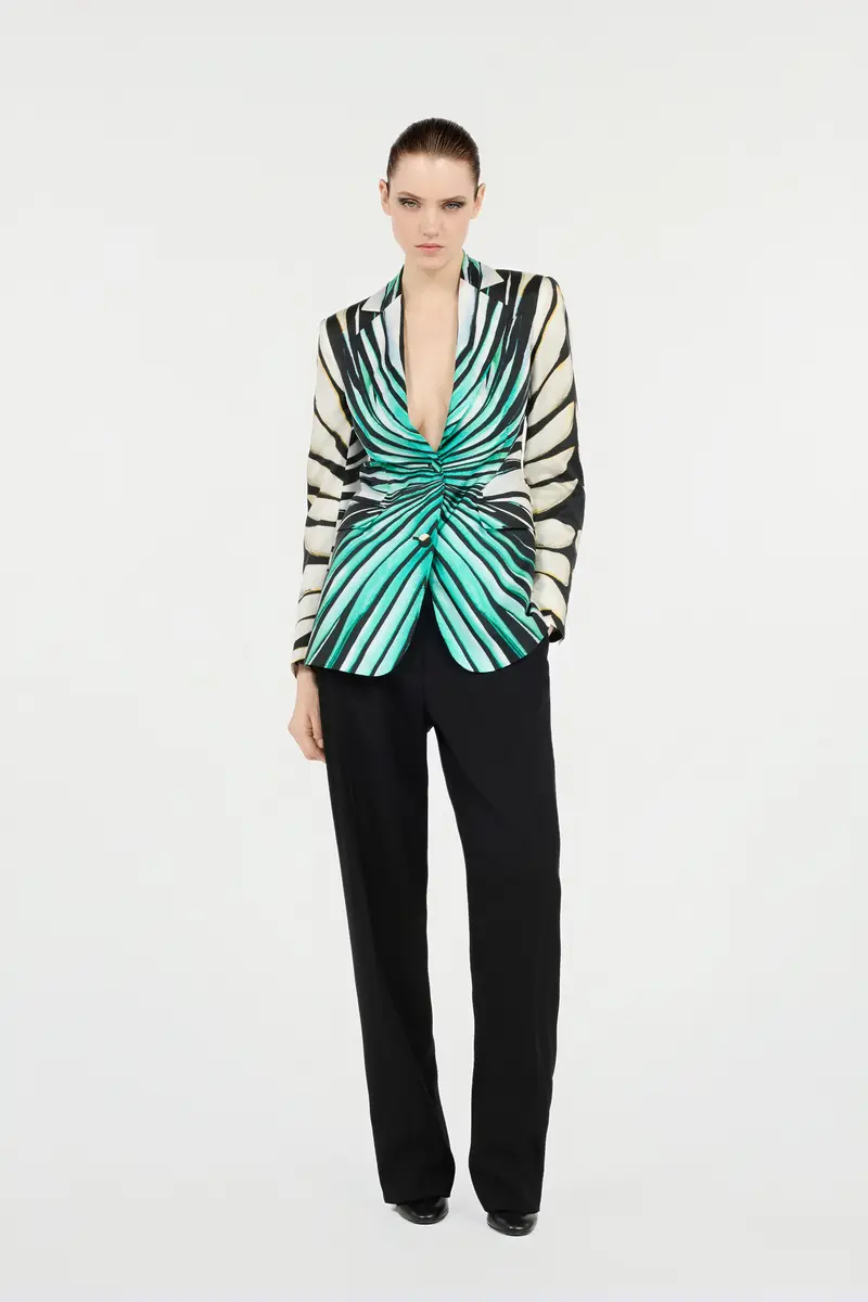 Roberto Cavalli Ray Of Sea Print Silk Jacket | Thumbnail 7 Roberto Cavalli Ray Of Sea Print Silk Jacket | Thumbnail 7