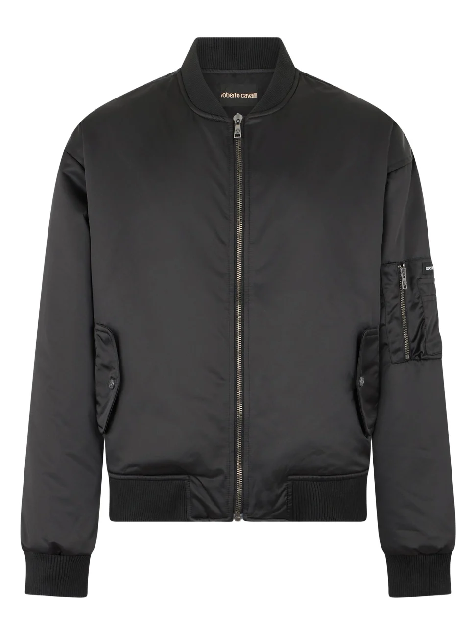 Black Bomber Jacket with Monogram RC Black Bomber Jacket with Monogram RC
