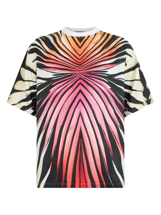 Ray Of Paradise Print Silk T-Shirt