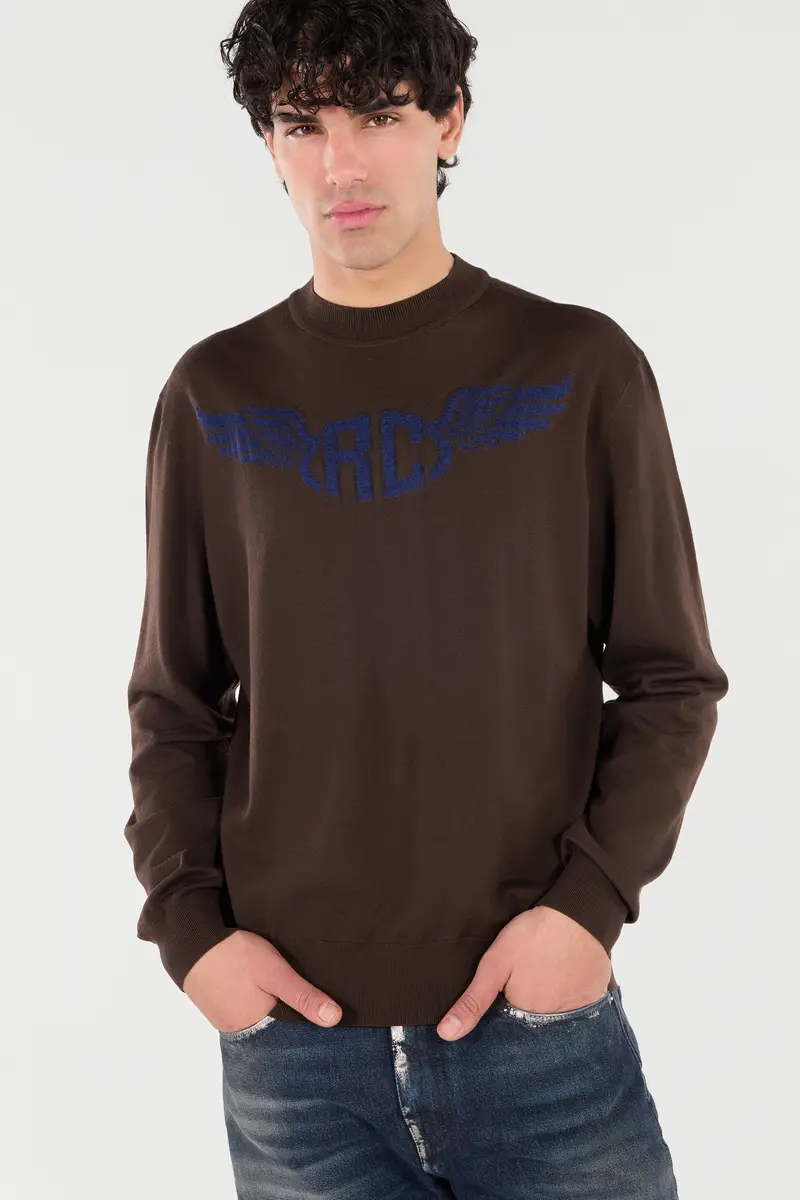 Roberto Cavalli Wool Sweater With Winged Logo | Thumbnail 5 Roberto Cavalli Wool Sweater With Winged Logo | Thumbnail 5