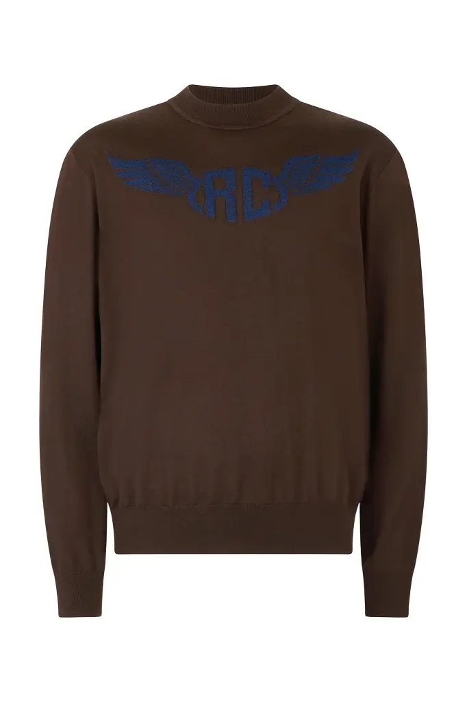 Roberto Cavalli Wool Sweater With Winged Logo | Image 1 Roberto Cavalli Wool Sweater With Winged Logo | Image 1
