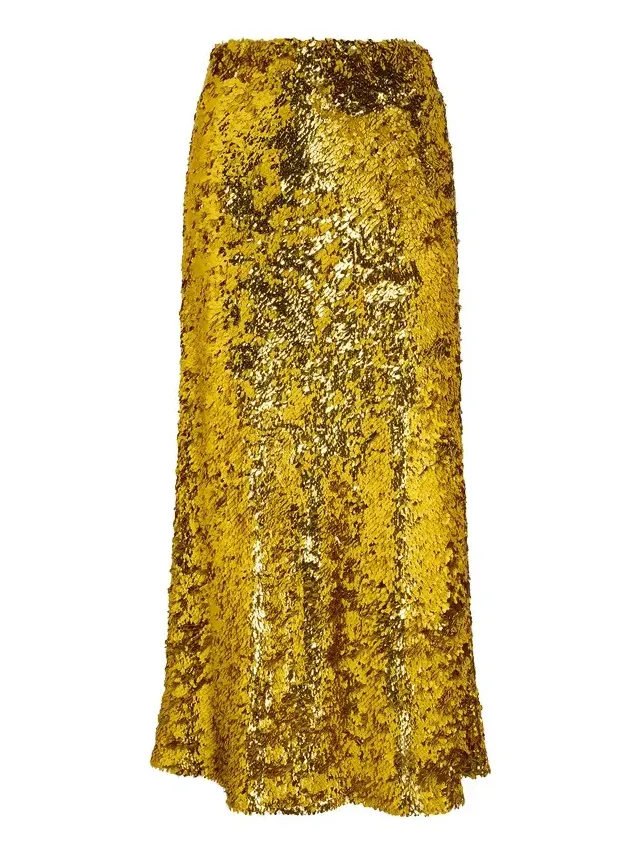Midi Skirt with Gold Sequins Midi Skirt with Gold Sequins