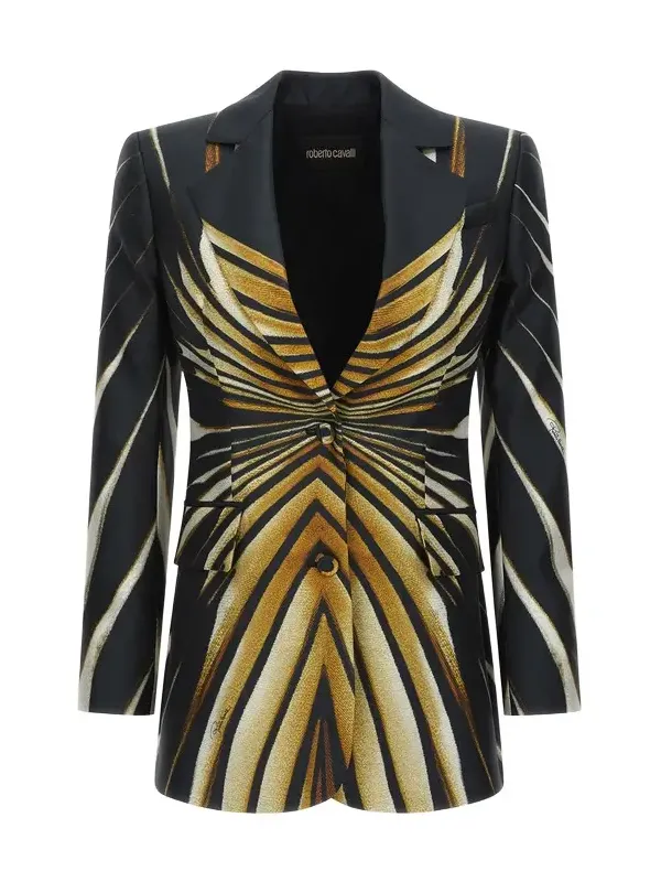 Ray Of Gold Print Silk Jacket Ray Of Gold Print Silk Jacket