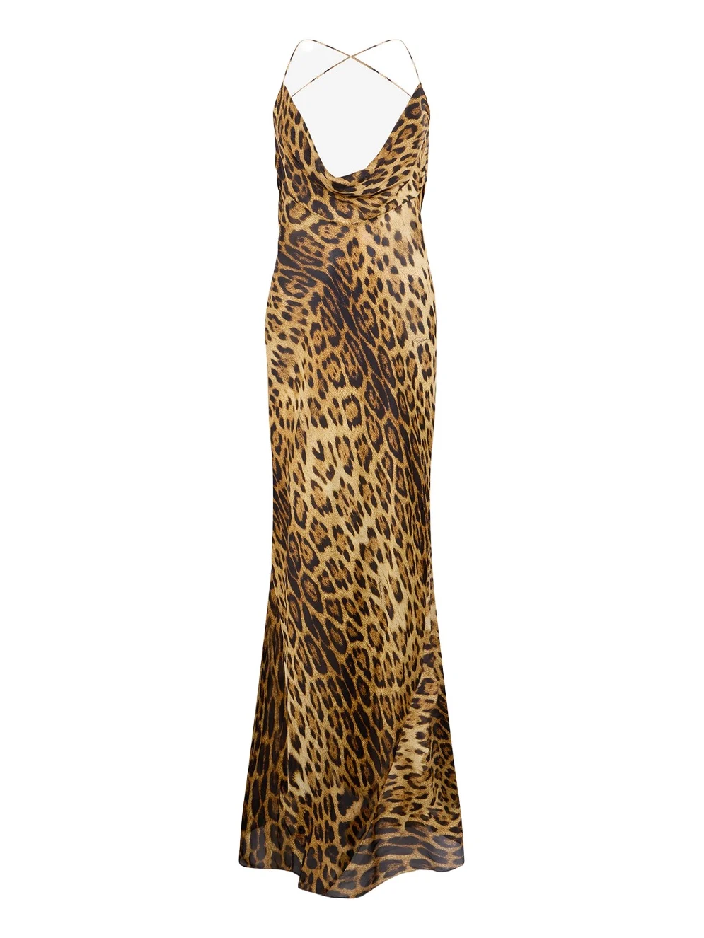 Long Silk Dress With Jaguar Skin Print