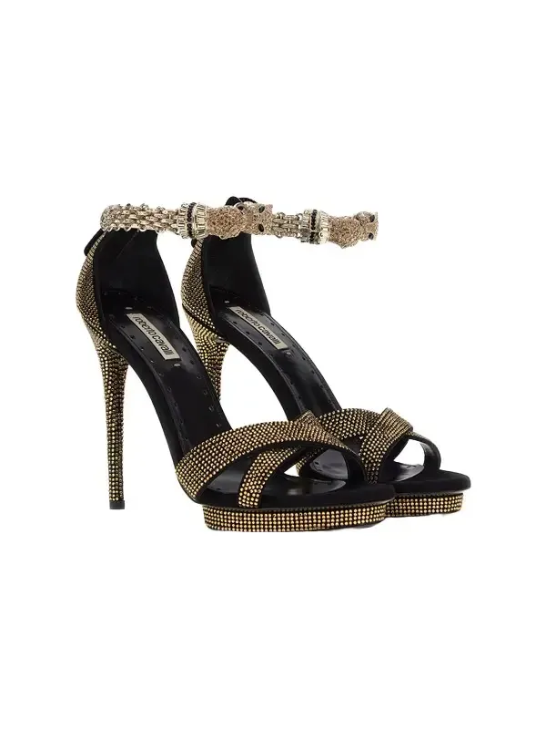 Panther-head high-heel sandals