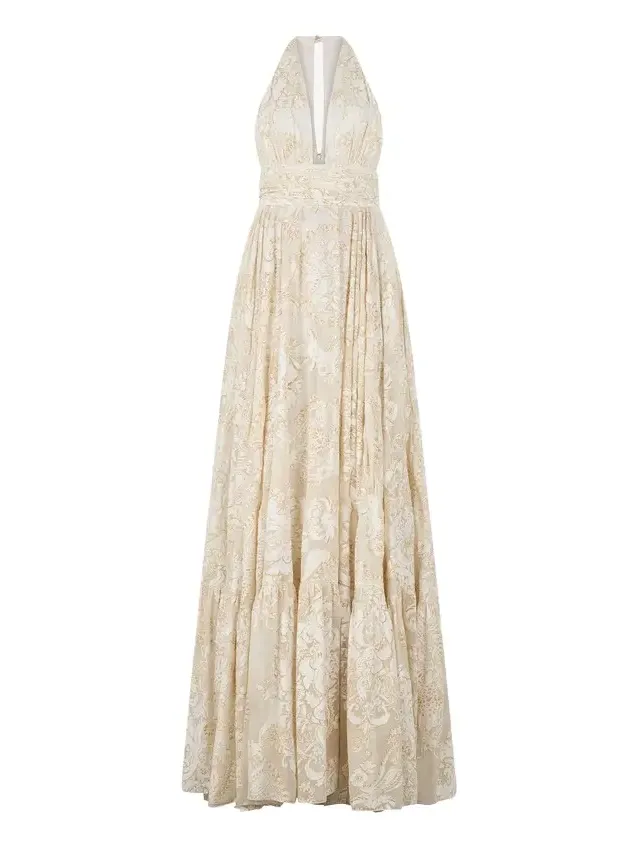 Long Dress with Ornamental Motif Long Dress with Ornamental Motif
